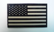 USA RIGHT FLAG TAN ON MAGIC BLACK 3 1/2 X 2 1/8