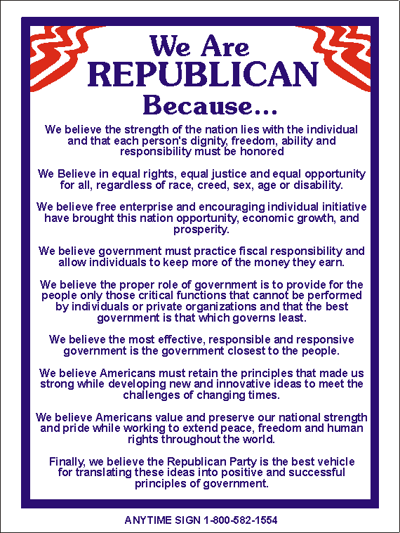 Republican Party signs and