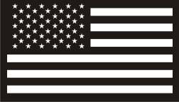 USA FLAG FORWARD WHITE ON BLACK PCX PATCH