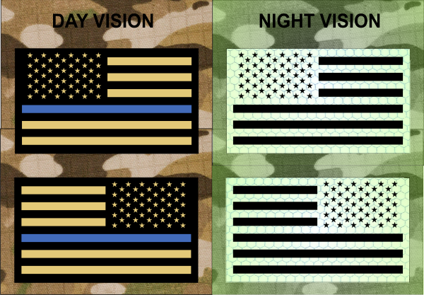  Multicam Infrared IR US USA American Flag Patch Set